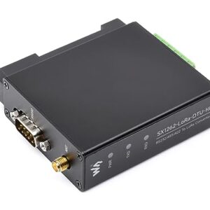 Waveshare Rail-Mount SX1262 LoRa Data Transfer Unit, RS232/RS485/RS422 to LoRa, Suitable for Sub-GHz Band HF Version