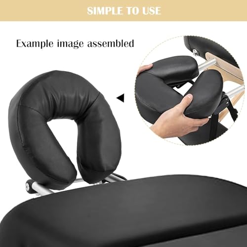 VARIPOWDER Aluminum Adjustable Massage Face Cradle with Pillow Cushion,Standard Universal Massage Table Bed Face Cradle Comfort Beauty Spa Headrest Bed face Cradle for Tables