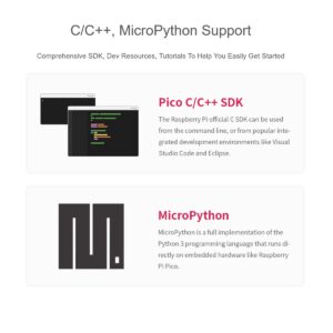 RP2040-Plus Pico-Like MCU Board Based on Raspberry Pi RP2040 Microcontroller, Dual-core Arm Processor, Onboard 16MB Flash, USB-C Connector (Without Header)