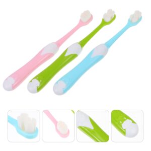 Healifty 3pcs Nursing Brush Girls Tool Bulk Color Boys Mixed Lovely for Bristles Adorable Bristle Teens Toothbrush Toothbrushes Cleaning Teeth Care Soft