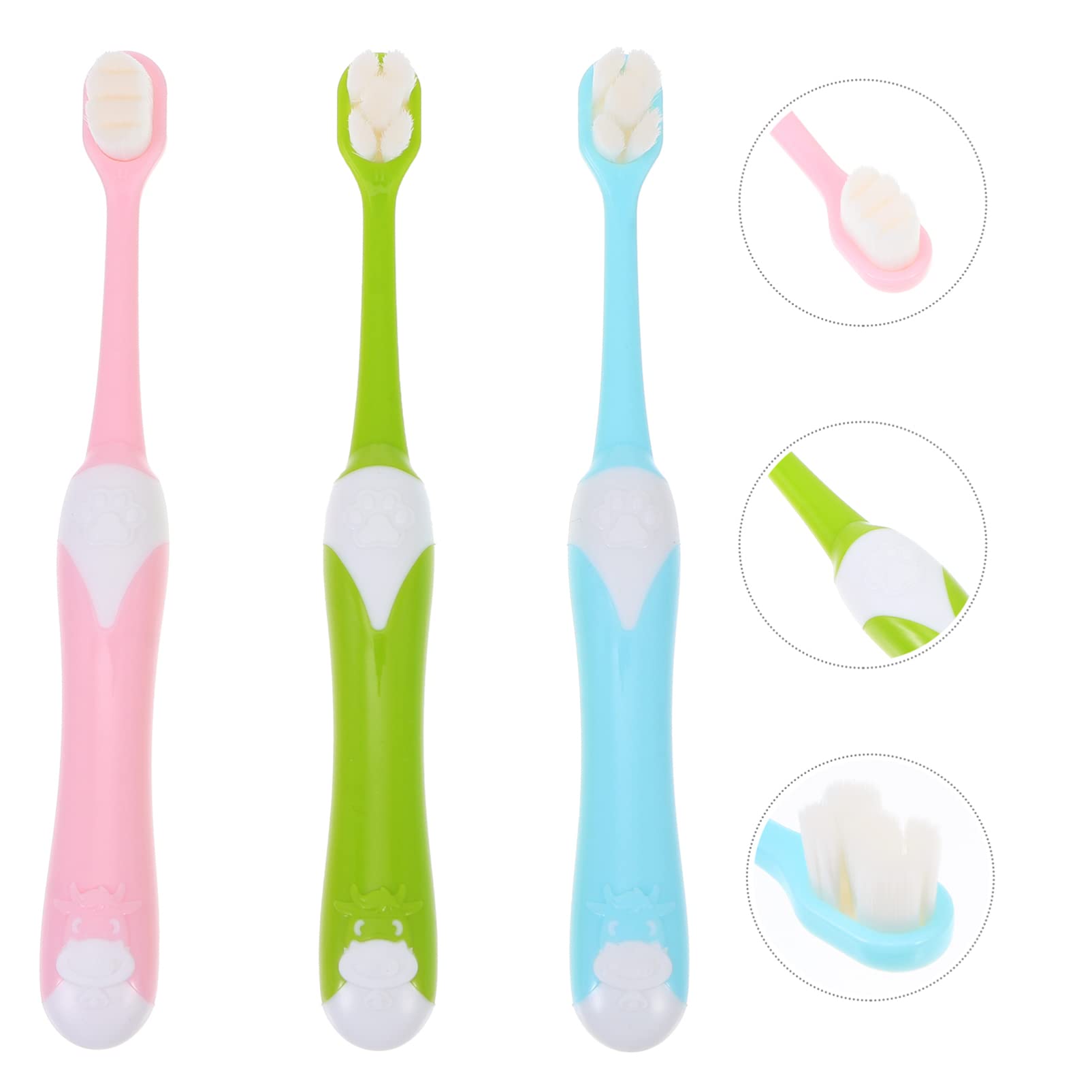 Healifty 3pcs Nursing Brush Girls Tool Bulk Color Boys Mixed Lovely for Bristles Adorable Bristle Teens Toothbrush Toothbrushes Cleaning Teeth Care Soft