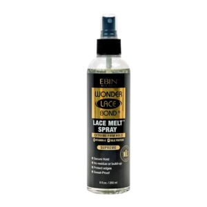 ebin new york wonder bond melting spray 8oz/ 250ml - extreme firm hold (supreme) | no reside, long lasting formula with protecting edges, gives undetectable and natural look