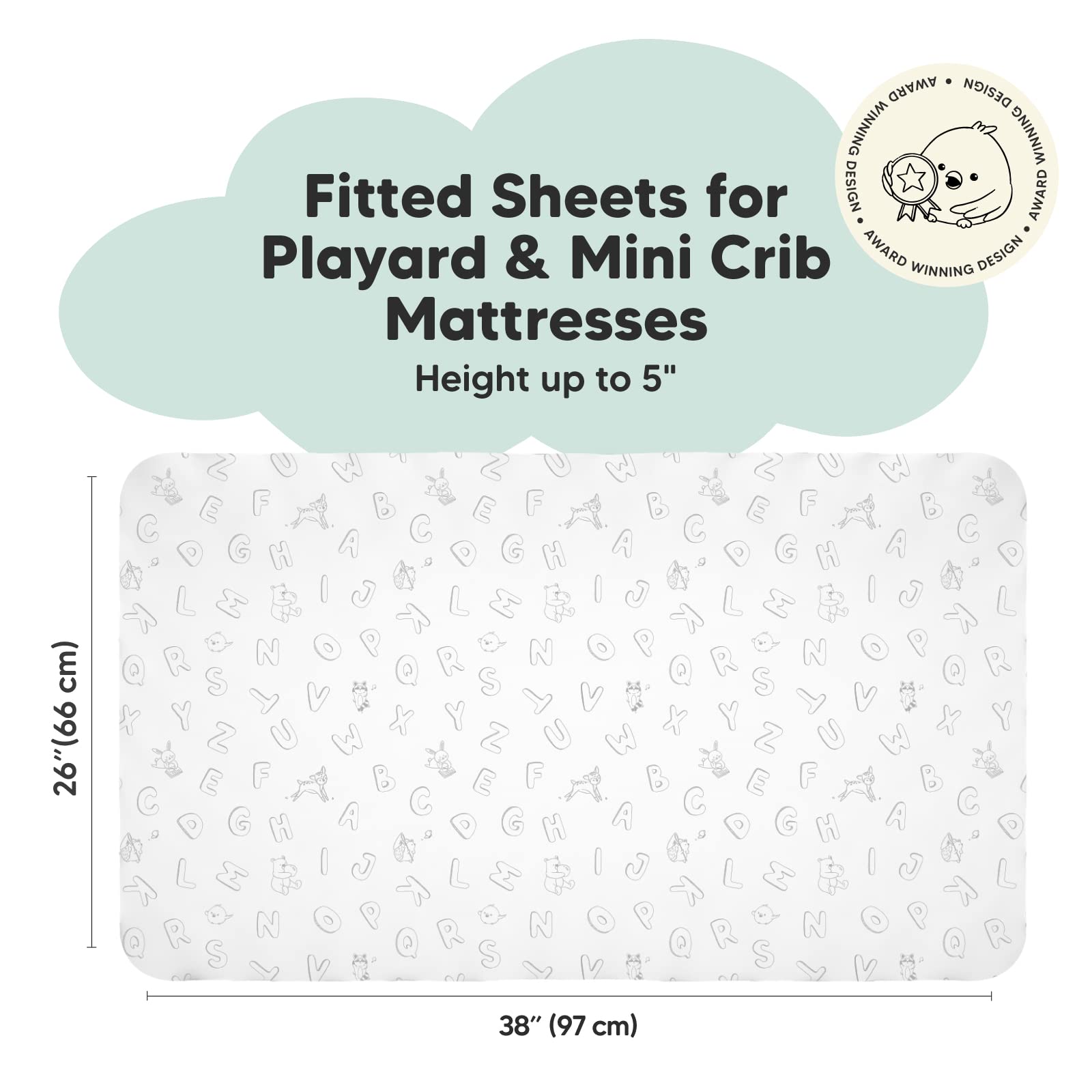 KeaBabies 2-Pack Mini Crib Sheets, Pack and Play Sheets Fitted and 2-Pack Organic Crib Sheets for Boys, Girls - Pack N Play Sheets - Jersey Fitted Crib Sheet, Baby Crib Sheets Neutral