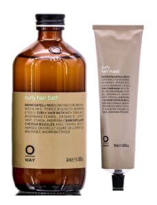 0way curly hair bath shampoo & curly hair mask duo set kit conditioner - made in italy, biodynamic ingredients, hair curls - bounce curl hydration for naturally curly or permed hair (shampoo (8.1 oz) + mask (5 oz))