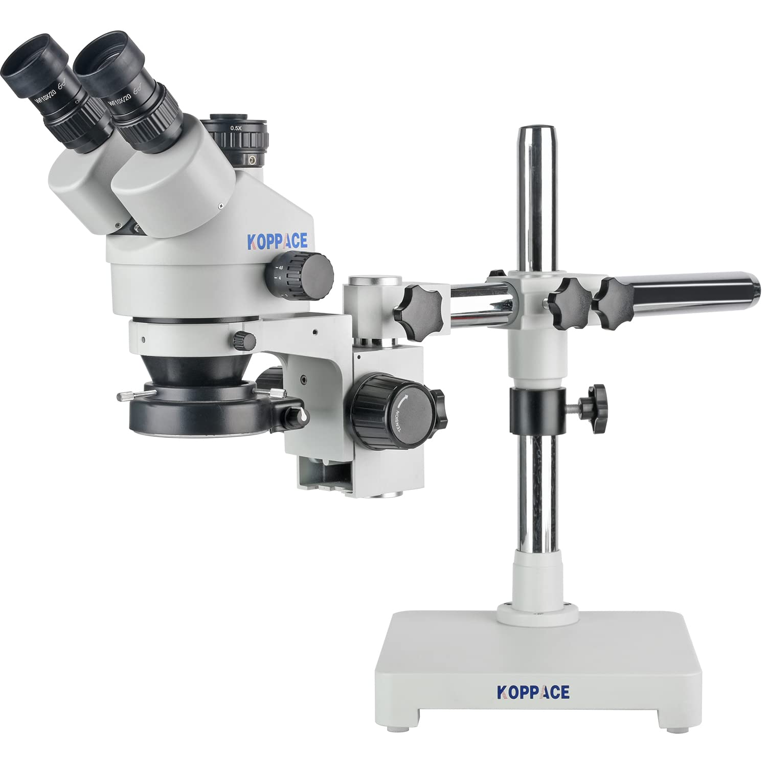 KOPPACE 3.5X-90X Trinocular Stereo Microscope Single arm Bracket Mobile Phone Repair Microscope.