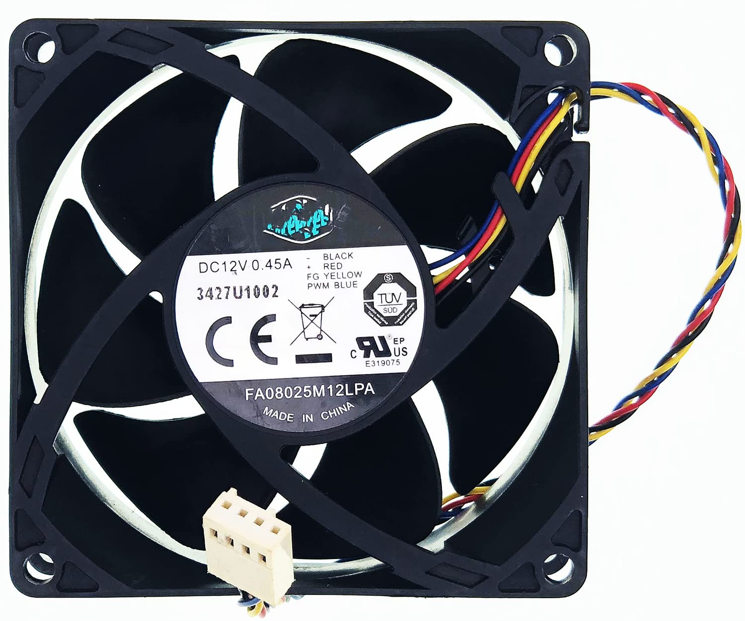 CPU Cooling Fan FA08025M12LPA for HP Envy 700-410 A6000 P7 H8 644724-001 DC 12V 0.45A 4-Wire 4-Pin 8CM 8025 Cooling Fan PWM Silent Fan