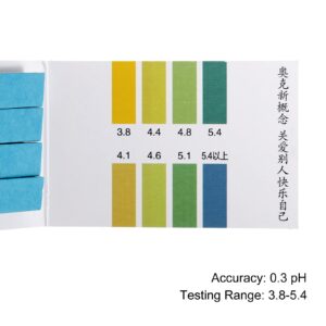 PATIKIL PH Test Strips 3.8-5.4, 4 Pack 320 Indicator Papers Litmus Tester for Water Food Soil Alkaline Acid Testing