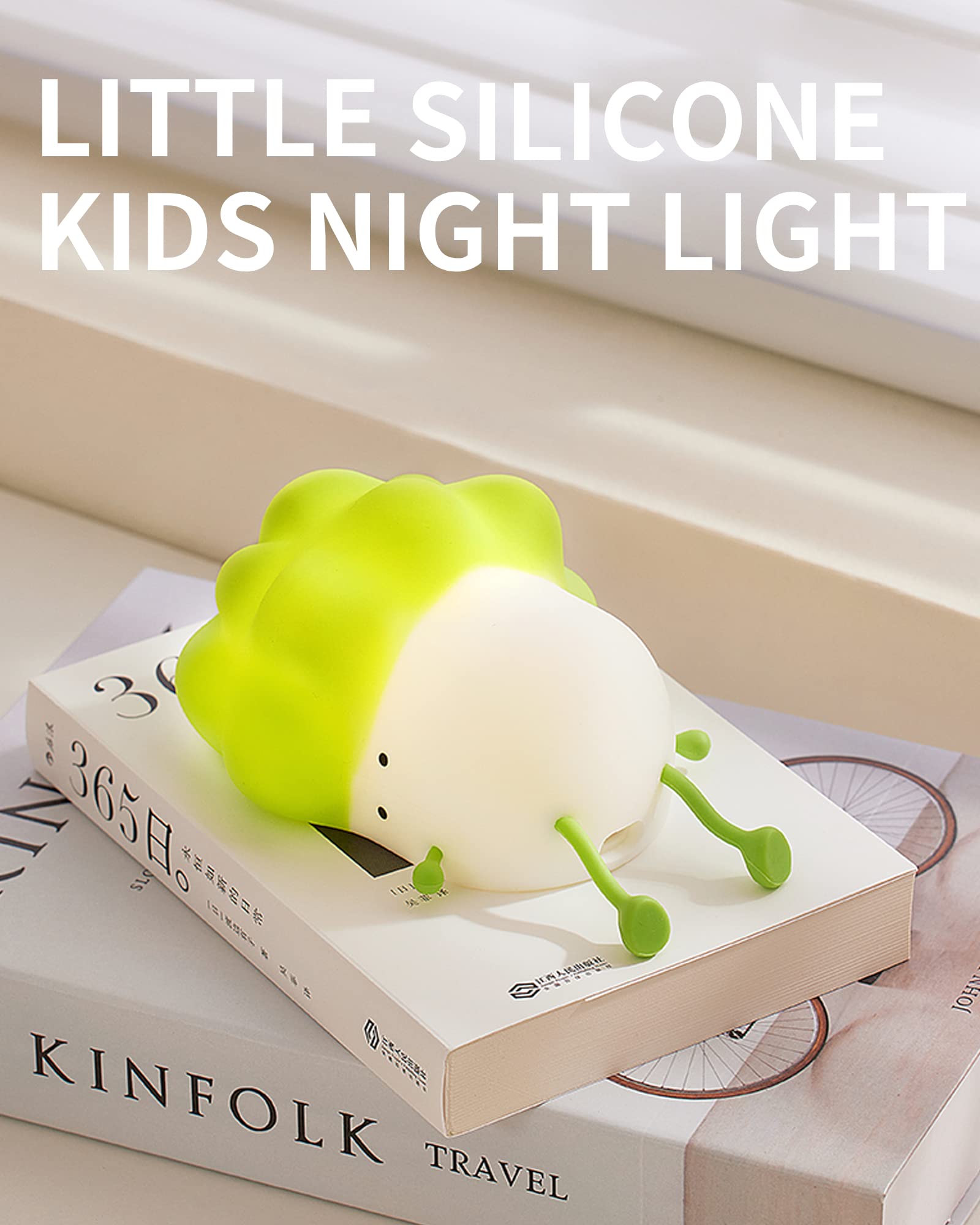 Night Light for Kids Rechargeable LED, 3-Level Dimmable Nursery Nightlight, Food Grade Silicone Squishy Lamp Perfect Bedside Touch Lamp with 30 Mins Timer for Breastfeeding, Toddler, Baby Décor