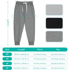 Resinta 3 Pack Toddler Boy Sweatpants Active Jogger Pants Casual Pull-On Pants Sweat Pants with Pocket Drawstring