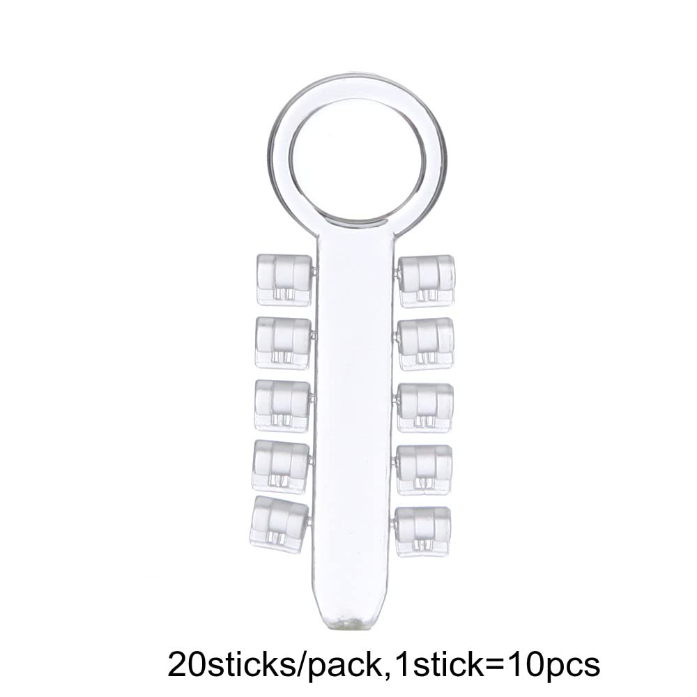 200pcs Dental Orthodontic Rotation Wedges Elastic Rubber Bands Brace Ligature Rotary Torsion Pad 20 Sticks/Bag (Clear)