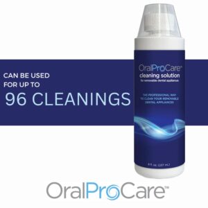 Oral ProCare Dental Appliance Cleaning Solution for Removable Dental Appliances; 8 oz bottle. For Up to 96 Uses. Retainer, Denture, Mouth Guard, Aligner, Night Guard Cleaner