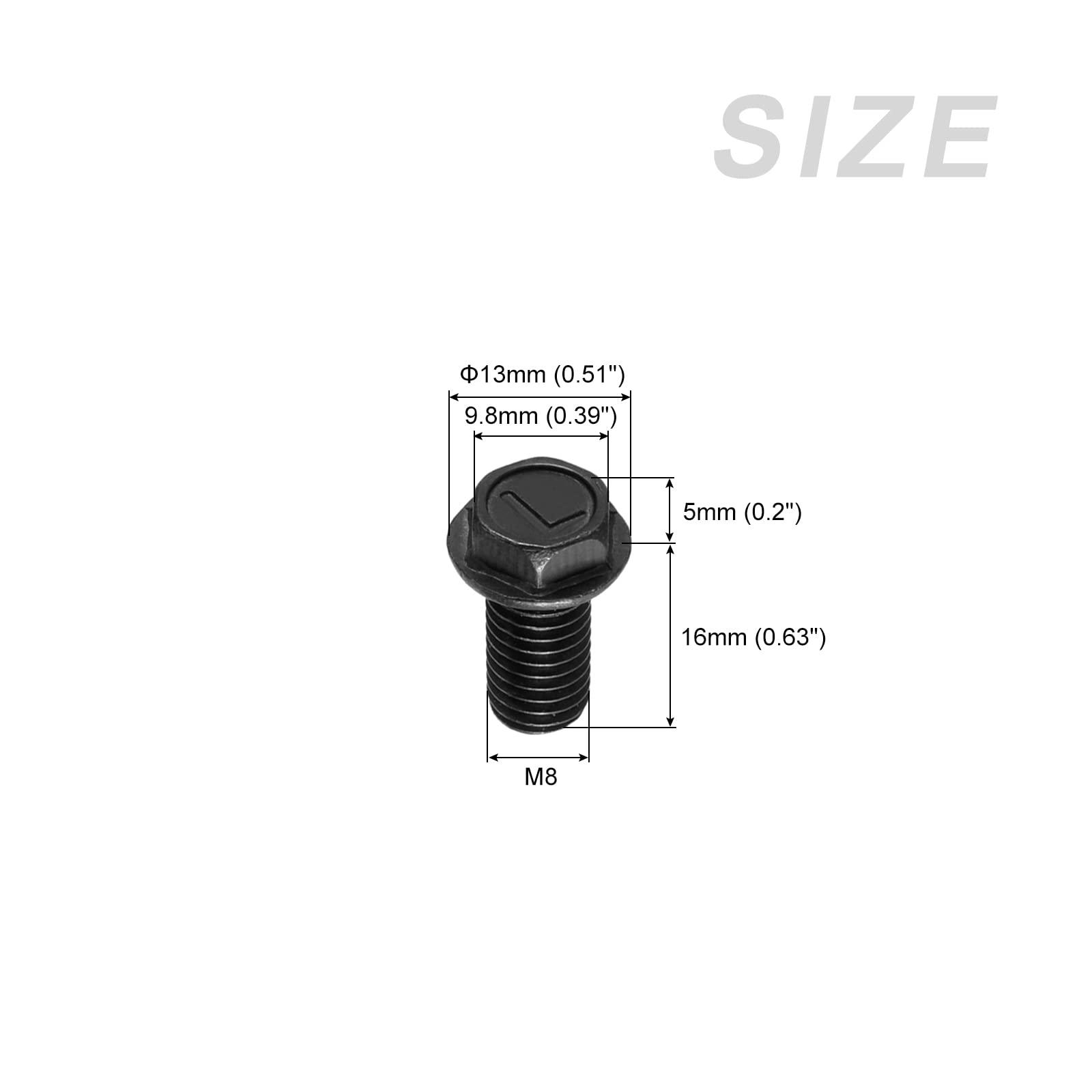 METALLIXITY Flanged Hex Head Bolts (M8x16mm) 2pcs, Hexagon Bolt Fully Thread Screw - for House Construction Hardware Fasteners