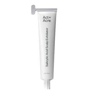 act+ acre scalp exfoliator, cold processed bha salicylic acid, plant based, relief for dry itchy scalp, exfoliating mask for oily hair, 2 fluid ounces