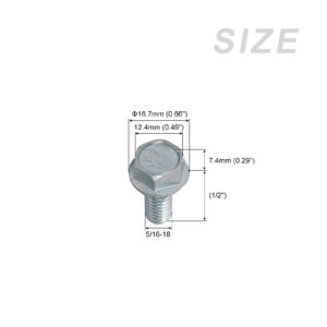 METALLIXITY Flanged Hex Head Bolts (5/16-18 x 3/4") 8pcs, Hexagon Serrated Flange Bolt Carbon Steel Screw - for House Construction Hardware Fasteners