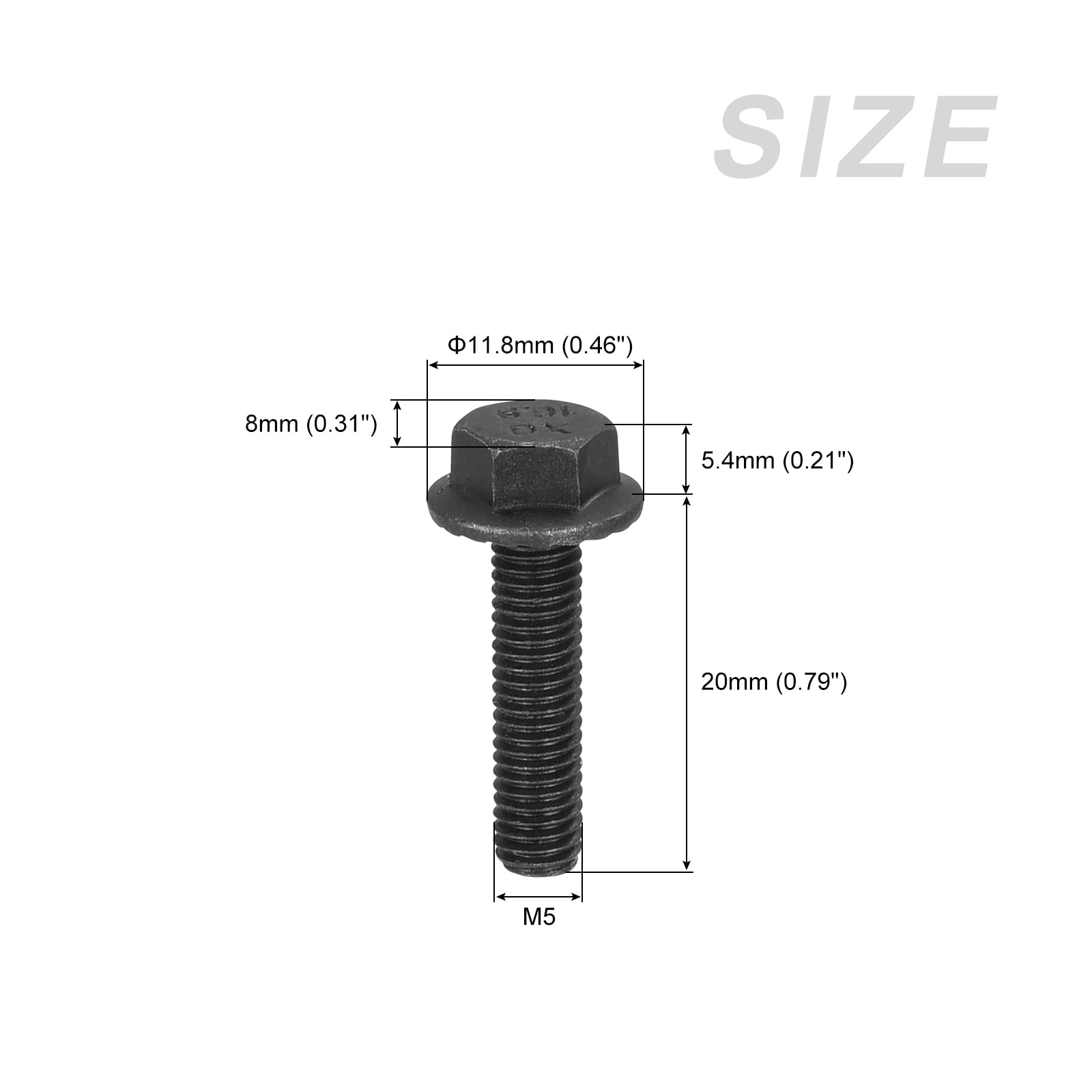 METALLIXITY Flanged Hex Head Bolts (M5x20mm) 10pcs, Hexagon Serrated Flange Bolt Fully Thread Screw - for House Construction Hardware Fasteners