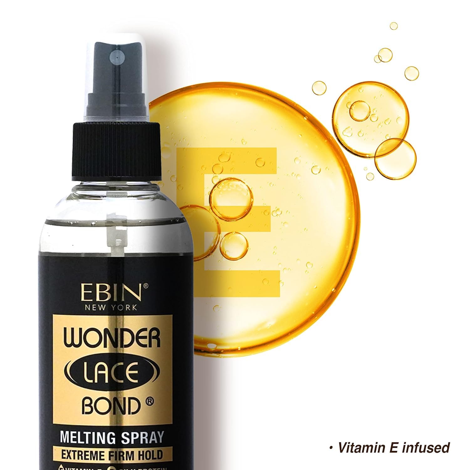 EBIN NEW YORK Wonder Bond Melting Spray 8oz/ 250ml - Extreme Firm Hold (Supreme) | No Reside, Long Lasting Formula with Protecting Edges, Gives Undetectable and Natural Look