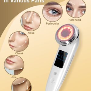 Face Massager Electric Face Lifting 4 in 1 Facial Massager Anti Aging Skin Tightening Firming Skin Care Tools (White)