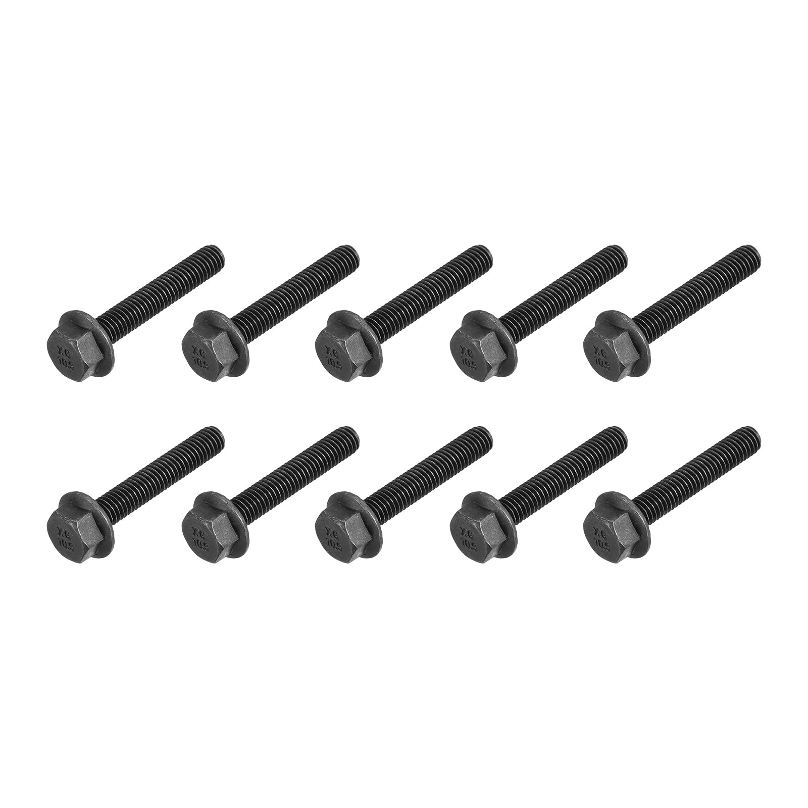 METALLIXITY Flanged Hex Head Bolts (M6x35mm) 30pcs, Hexagon Serrated Flange Bolt Fully Thread Screw - for House Construction Hardware Fasteners