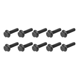 METALLIXITY Flanged Hex Head Bolts (M5x20mm) 10pcs, Hexagon Serrated Flange Bolt Fully Thread Screw - for House Construction Hardware Fasteners