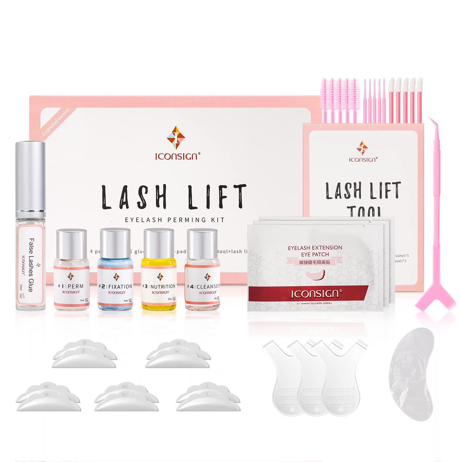 ICONSIGN Lash Lift Kit(2nd Generation), Professional Semi-Permanent Curling Eyelash Perm Kit Suitable for Salon & Home Use