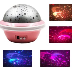 Star Moon Bedroom Night Light, Baby Night Lights Projector, Colorful Gradient, Unique Gifts for Birthday Nursery Women Children Kids Baby (Pink)