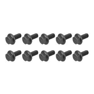 metallixity flanged hex head bolts (m5x12mm) 10pcs, hexagon serrated flange bolt fully thread screw - for house construction hardware fasteners