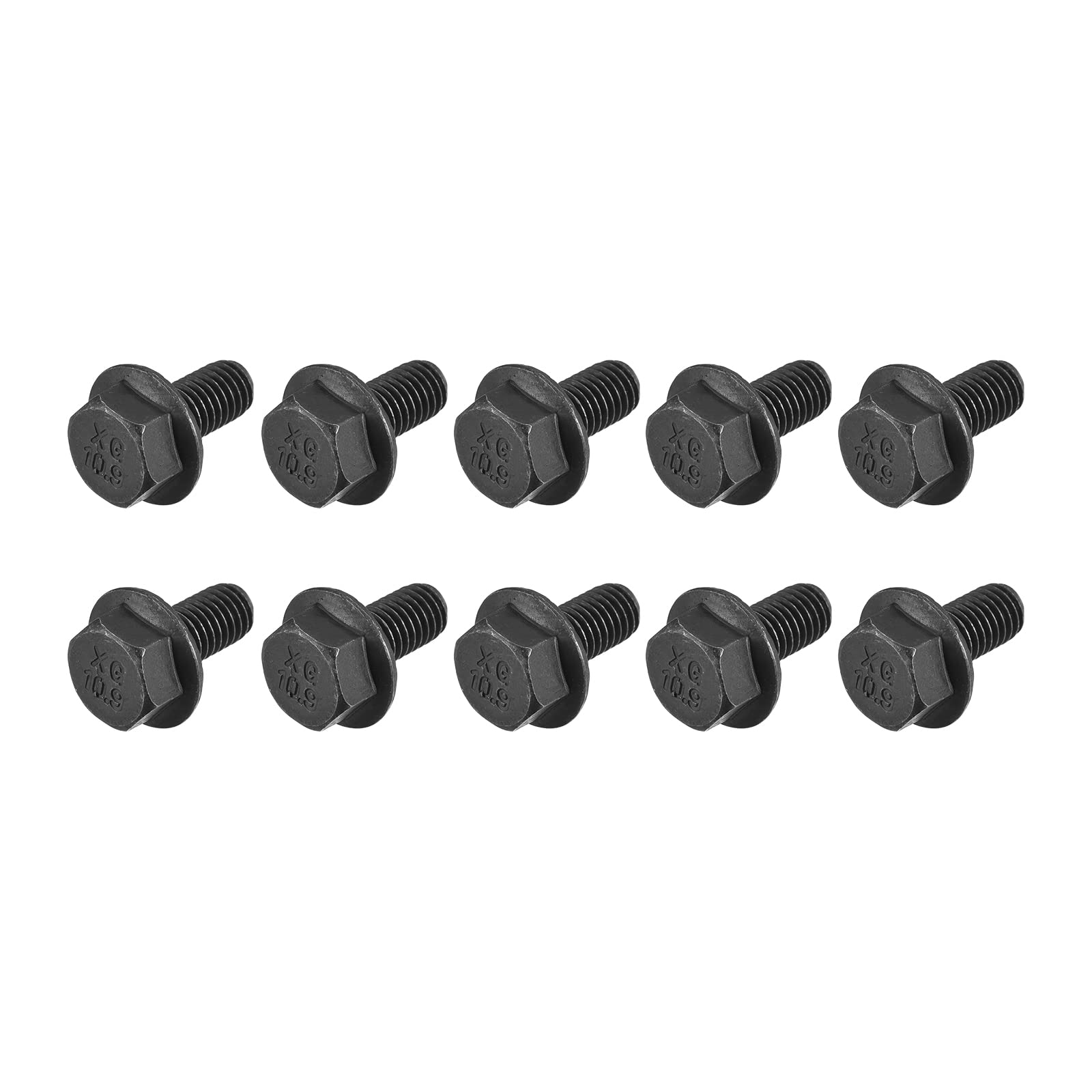 METALLIXITY Flanged Hex Head Bolts (M8x16mm) 10pcs, Hexagon Serrated Flange Bolt Fully Thread Screw - for House Construction Hardware Fasteners