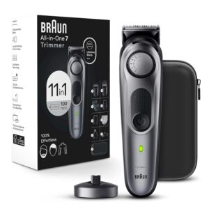 braun all-in-one style kit series 7 7420, 11-in-1 trimmer for men with beard trimmer, body trimmer for manscaping, hair clippers & more, braun’s sharpest blade, 40 length settings, waterproof