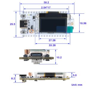 DIYmall 915MHz ESP32 LoRa V3 Development Board SX1262 0.96 Inch OLED Display WiFi+BLE Lora Kit with LoRa Antenna for Arduino IOT Smart Home (2Sets)