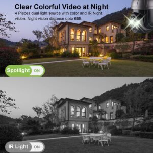 4G LTE Cellular Security Camera Wireless Outdoor, Pan Tilt 360° View No Wifi Solar Camera Outdoor, 1080P Color Night Vision Battery Security Camera with 2 Way Talk, PIR Motion Detection, US Version