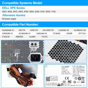 S-Union Upgraded HU460AM-01 WC1T4 D460AM-03 460W Power Supply Compatible with Dell XPS 8930 8920 8910 8900 8700 8300 8100 Power Supply,Replace DPS-460DB-15 AC460AM-01 L350AM-00 WY7XX Power Supply