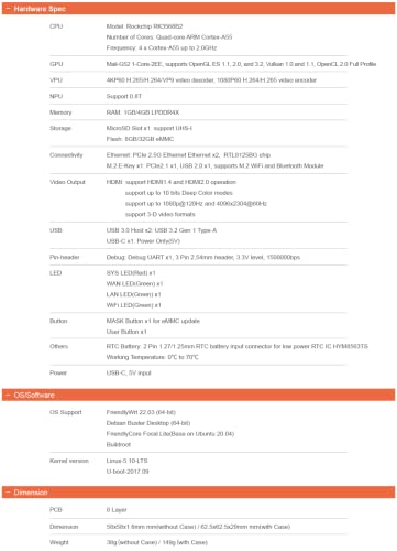 youyeetoo NanoPi R5C Mini Router with Metal Case, RK3568 Development Board, 4GB LPDDR4X 32GB eMMC, 0.8TOPS NPU, Support OpenWrt Docker, Two Ethernet Ports, M.2, HDMI 2.0 (with M.2 Wi-Fi Module)