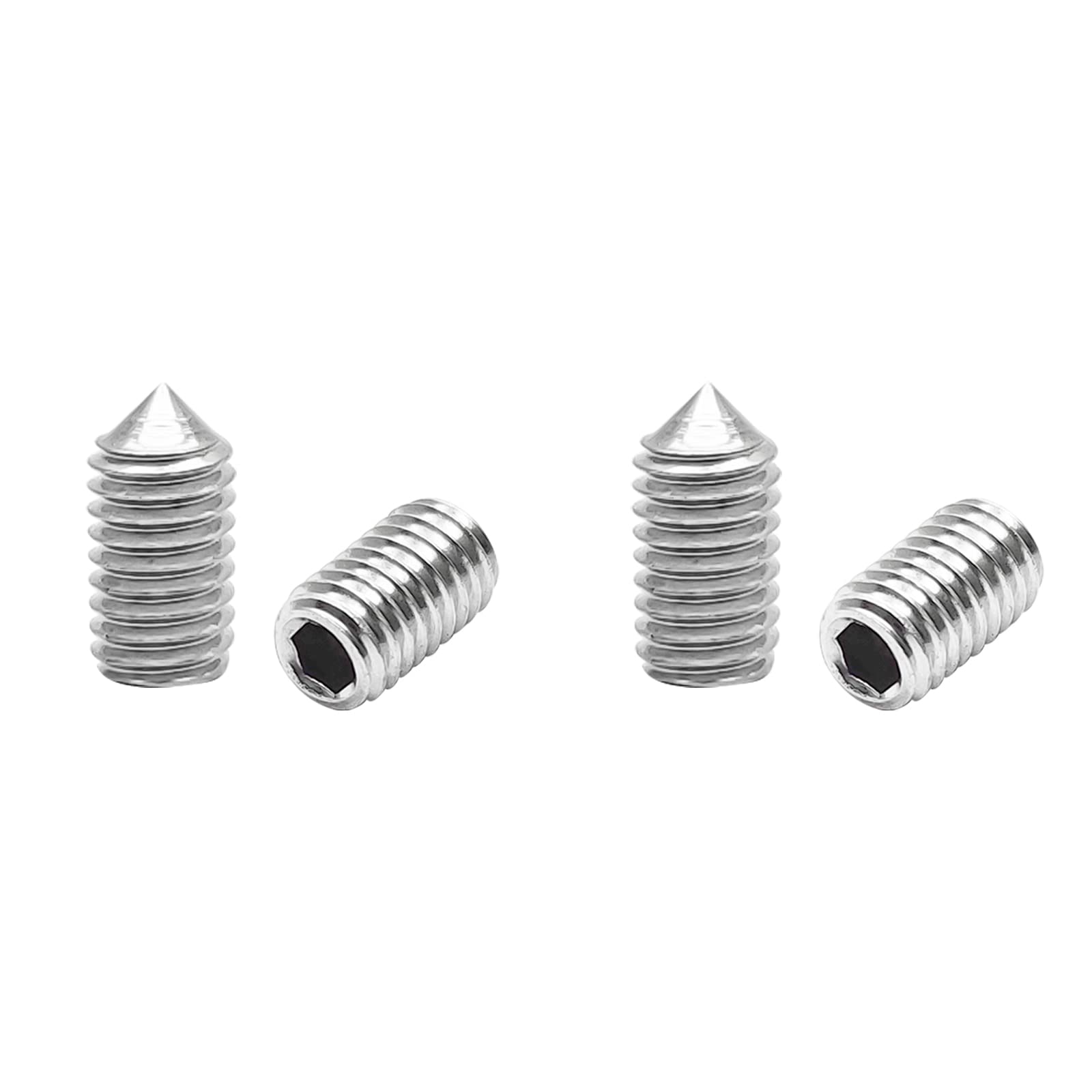 50 Pcs M5x10mm Internal Hex Socket Set Grub Screws Cone Point 304 Stainless Steel Screw, Key Socket Cone Point Grub Screw/Set Screws