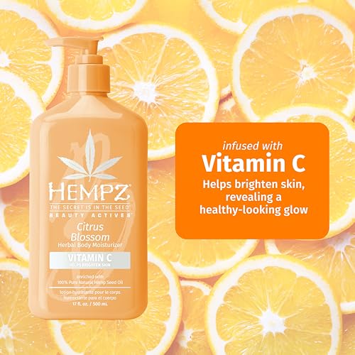 Hempz Body Lotion - Citrus Blossom Limited Edition Daily Moisturizing Cream, Shea Butter, Aloe, Orange Extract Body Moisturizer - Skin Care Products, Hemp Seed Oil - 17 Fl Oz