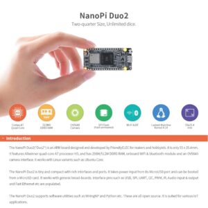 NanoPi Duo2 Open Source Allwinner H3 Quad-core Cortex-A7 1.2GHz Single Board Computer with DDR3 512M RAM Onboard WiFi Bluetooth Module Support WiringNP Python for IOT Application Development