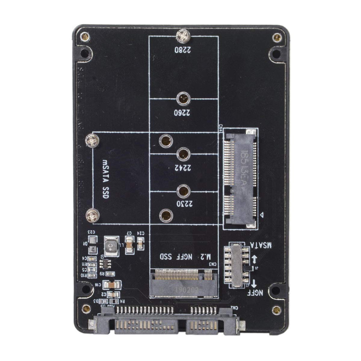 Cablecc Combo M.2 NGFF B-Key & mSATA SSD to SATA 3.0 Adapter Converter Case Enclosure