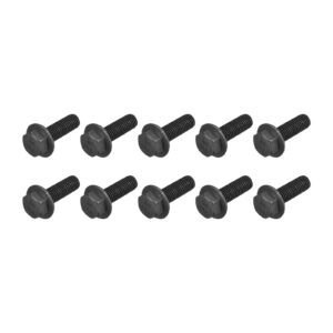 metallixity flanged hex head bolts (m10x30mm) 10pcs, hexagon serrated flange bolt fully thread screw - for house construction hardware fasteners