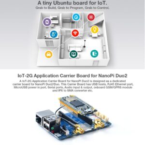 NanoPi Duo2 Open Source Allwinner H3 Quad-core Cortex-A7 1.2GHz Single Board Computer with DDR3 512M RAM Onboard WiFi Bluetooth Module Support WiringNP Python for IOT Application Development