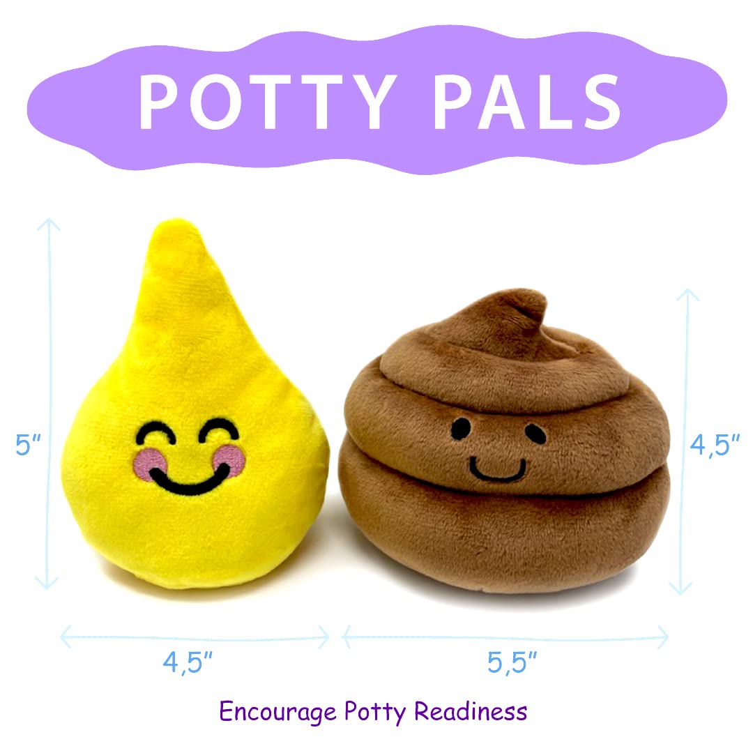 Potty Training with Potty Pals, Quick & Effective Way to Dump The Diaper, Use Fun Activities to Easily Teach Your Toddler The Concept of Potty Training with Cute, Washable Pee & Poop Plush Potty Toys