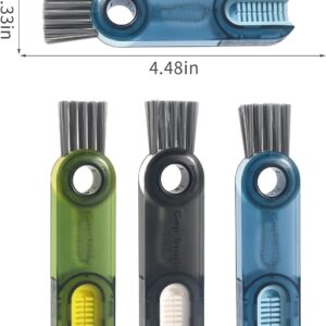 3 in 1 Cup Lid Cleaning Brush Set Multifunctional Bottle Brush Cleaner Tiny Bottle Cup Lid Brush Straw Cleaner Tools Mini Silicone Bottle Cup-Holder Cleaner