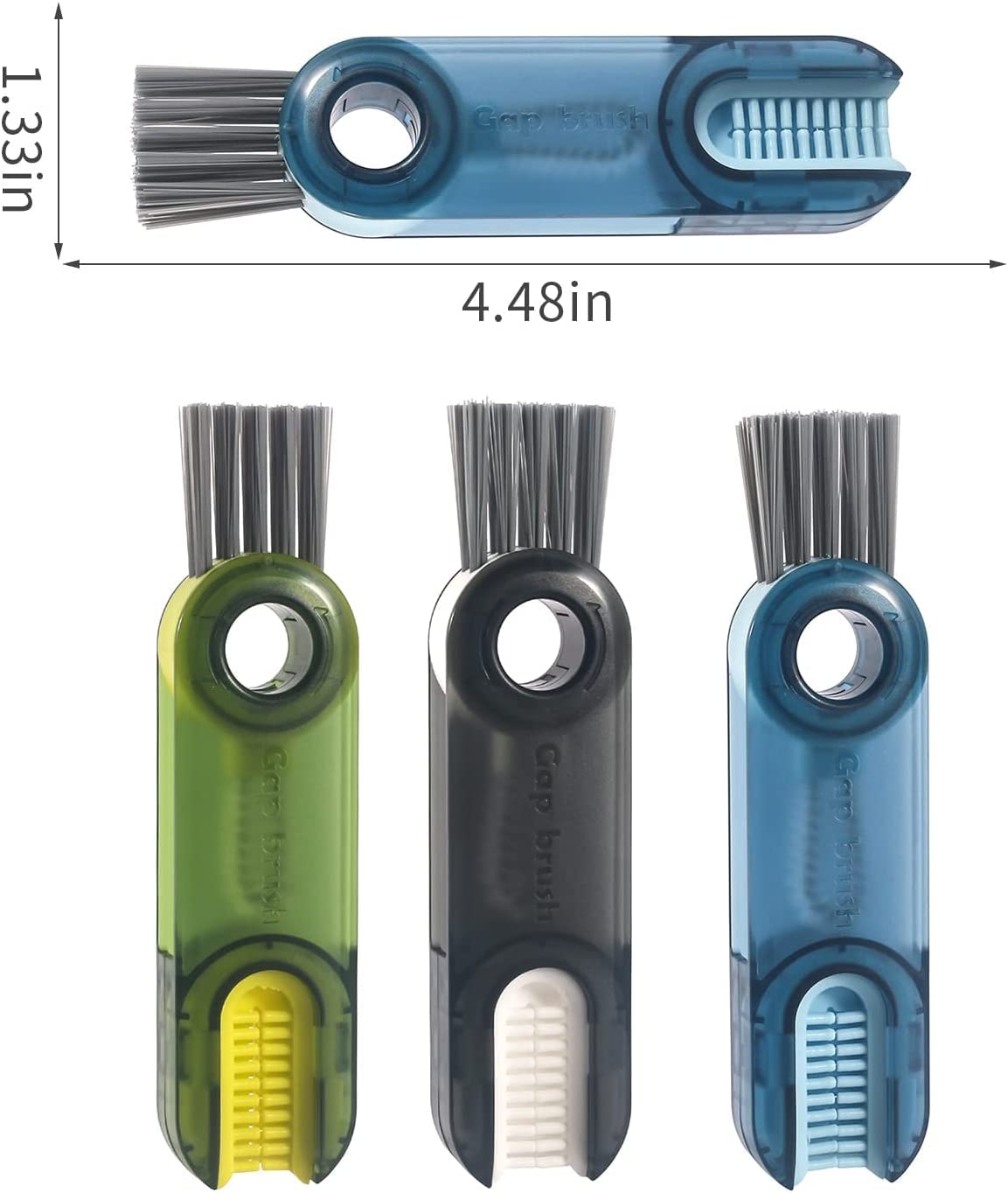 3 in 1 Cup Lid Cleaning Brush Set Multifunctional Bottle Brush Cleaner Tiny Bottle Cup Lid Brush Straw Cleaner Tools Mini Silicone Bottle Cup-Holder Cleaner