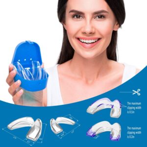 Reazeal Mouth Guard for Clenching Teeth at Night, Sport Athletic, Whitening Tray, 2 Sizes, Pack of 8 with Travel Case