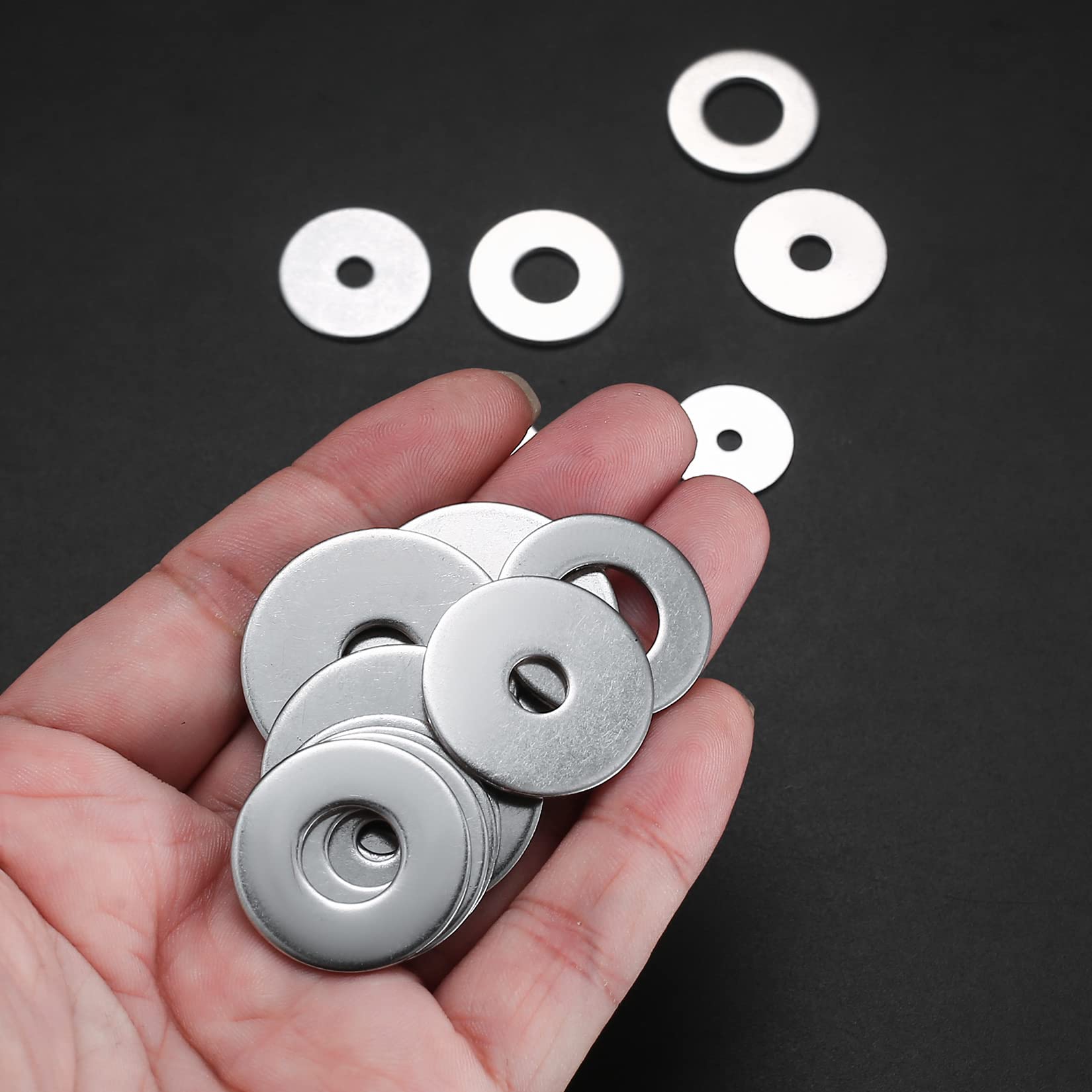 230 Pcs Stainless Steel Large Fender Washers, 15 Sizes Flat Penny Washers Assortment Kit for Car Ship Assembly, Furniture Installation, Electrical Connections, DIY Project (230)