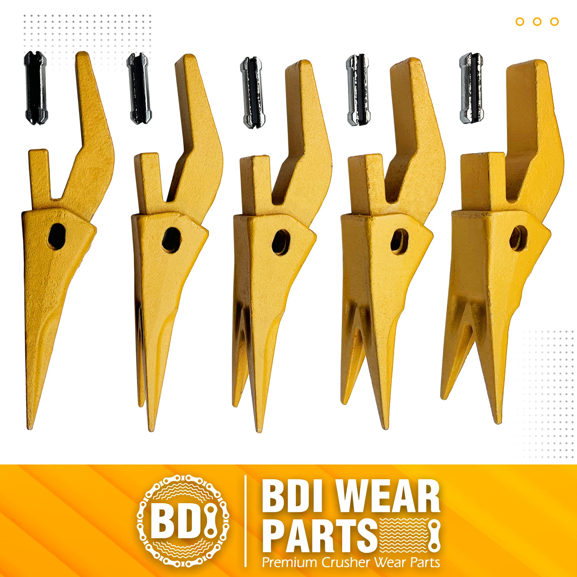 BDI Wear Parts 2740W23 Bucket Tooth Seat Adapter +23WTL H&L Tiger Bucket Digging Teeth/Bucket Teeth and 23FP Flexible Pin Combination (5)