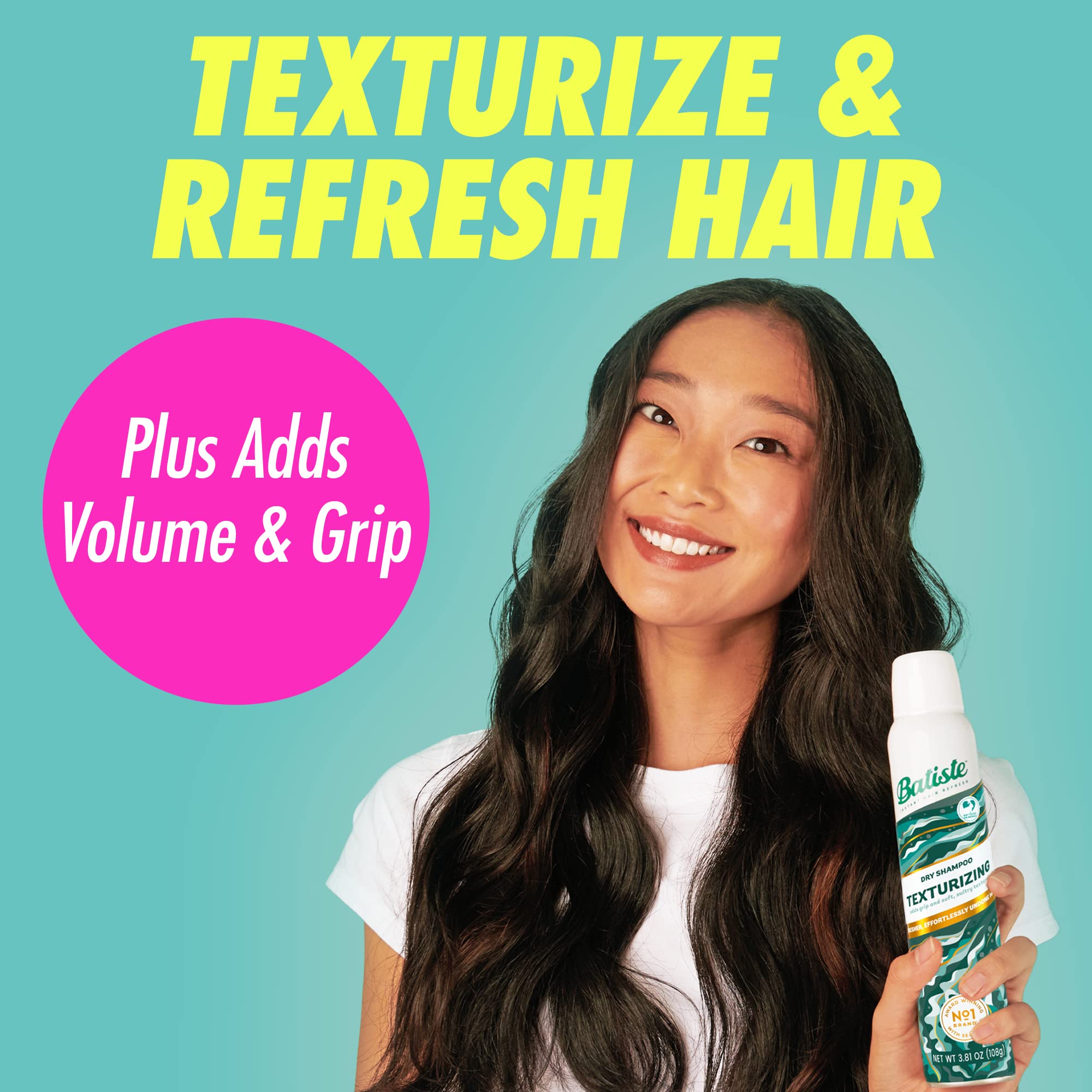 Batiste Texturizing Dry Shampoo, refresh and add grit and texture for beachy tousled hair 3.81OZ