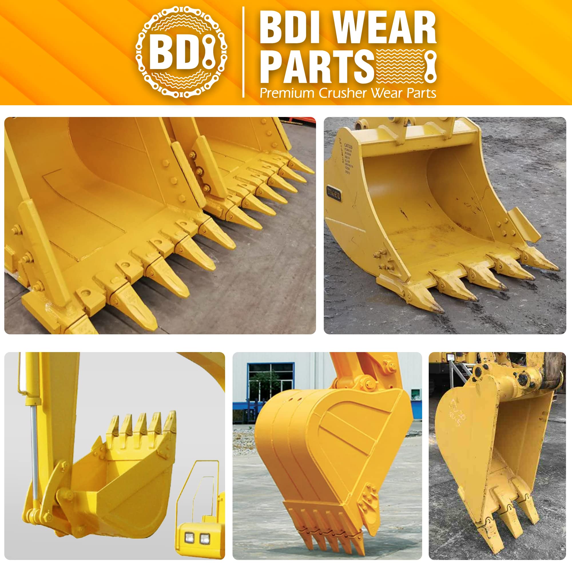 BDI Wear Parts 2740W23 Bucket Tooth Seat Adapter +23WTL H&L Tiger Bucket Digging Teeth/Bucket Teeth and 23FP Flexible Pin Combination (5)