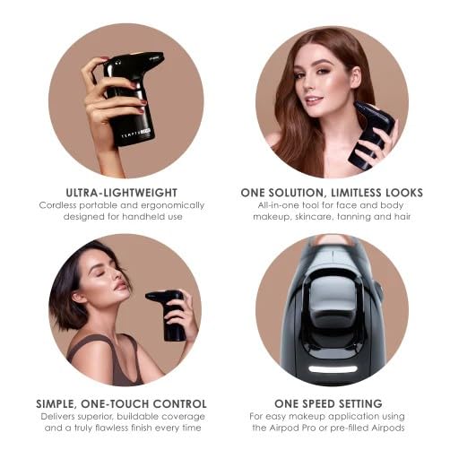 TEMPTU One Airbrush Make-up Kit for Complexion Perfection with Cordless Compressor, Light/Medium: 11-Piece Set, Portable Air Brush Machine, 3 Shades of Foundation, Blush, Bronzer, Instant Concealer