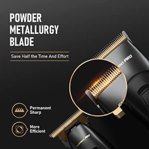 SUPRENT PRO Professional Hair Clippers for Men- USB-C Rechargeable Barber Hair Trimmer & T-Blade Trimmer Combo with 5V-Boost Technology- Cordless Clippers- LED Display Black