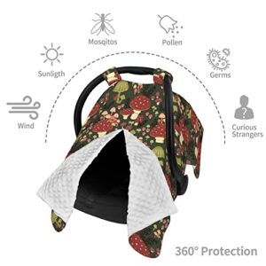 Baby Car Seat Covers for Babies–Carseat Cover Girls,Multiuse Nursing Covers for Breastfeeding,Car Seat Canopy for Boys,Infant Car Seat Cover Winter Blanket.（Mushroom）