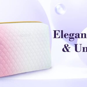 Aosbos Small Makeup Bag Travel Size Makeup Bag Cosmetic Travel Bag Makeup Bags for Women Makeup Pouch Cute Make Up Bag for Purse Gradient White Pink